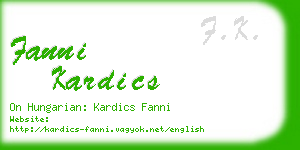 fanni kardics business card